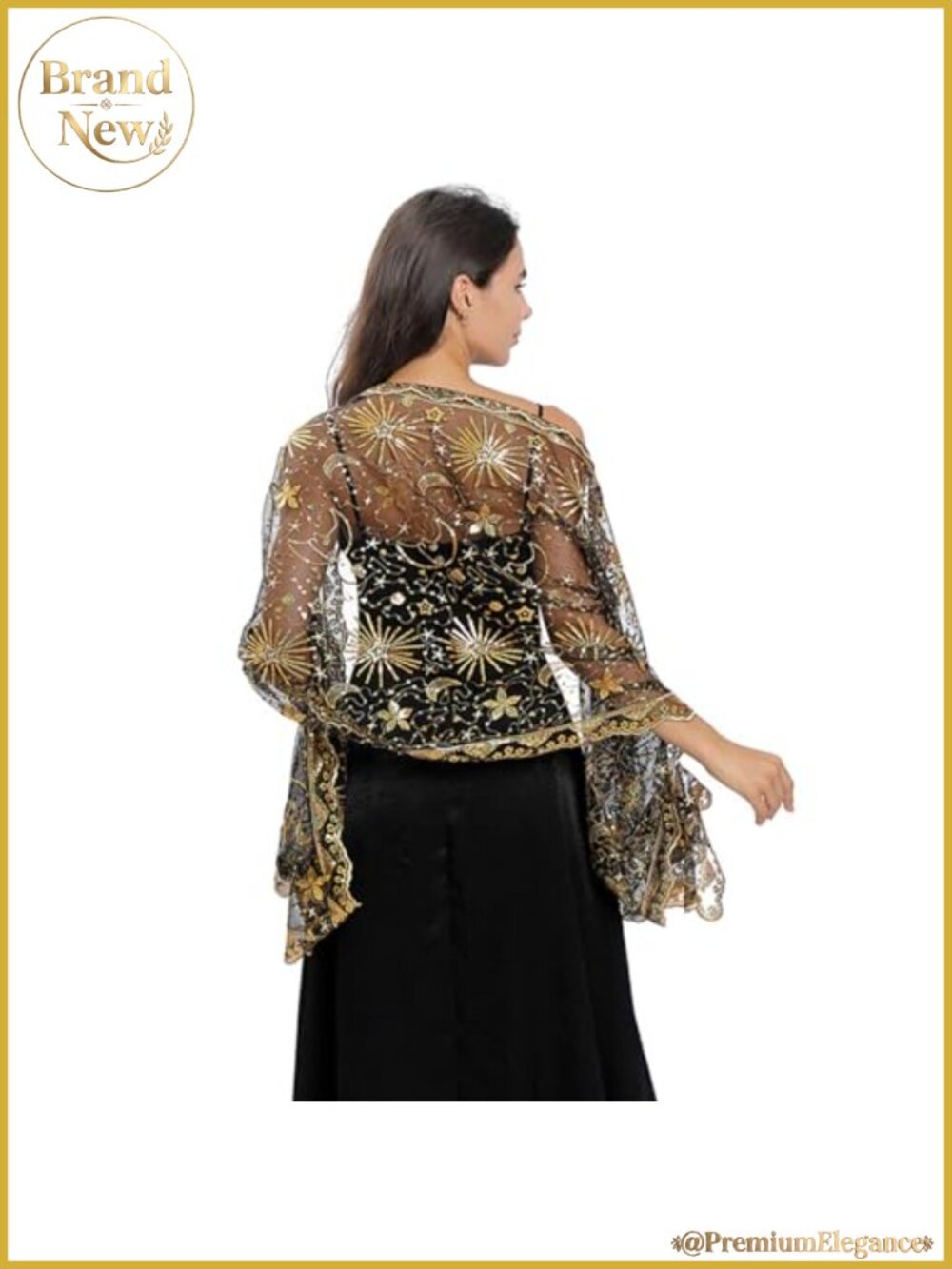 Moon Star Pashmina Wrap Evening Wedding Dress Sheer Bridal Bridesmaid Shawl